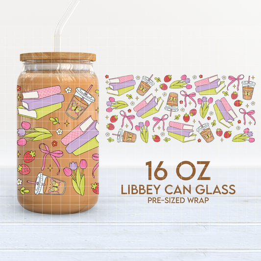 Spring Reads | Spring 16oz Cup Wrap PNG SVG