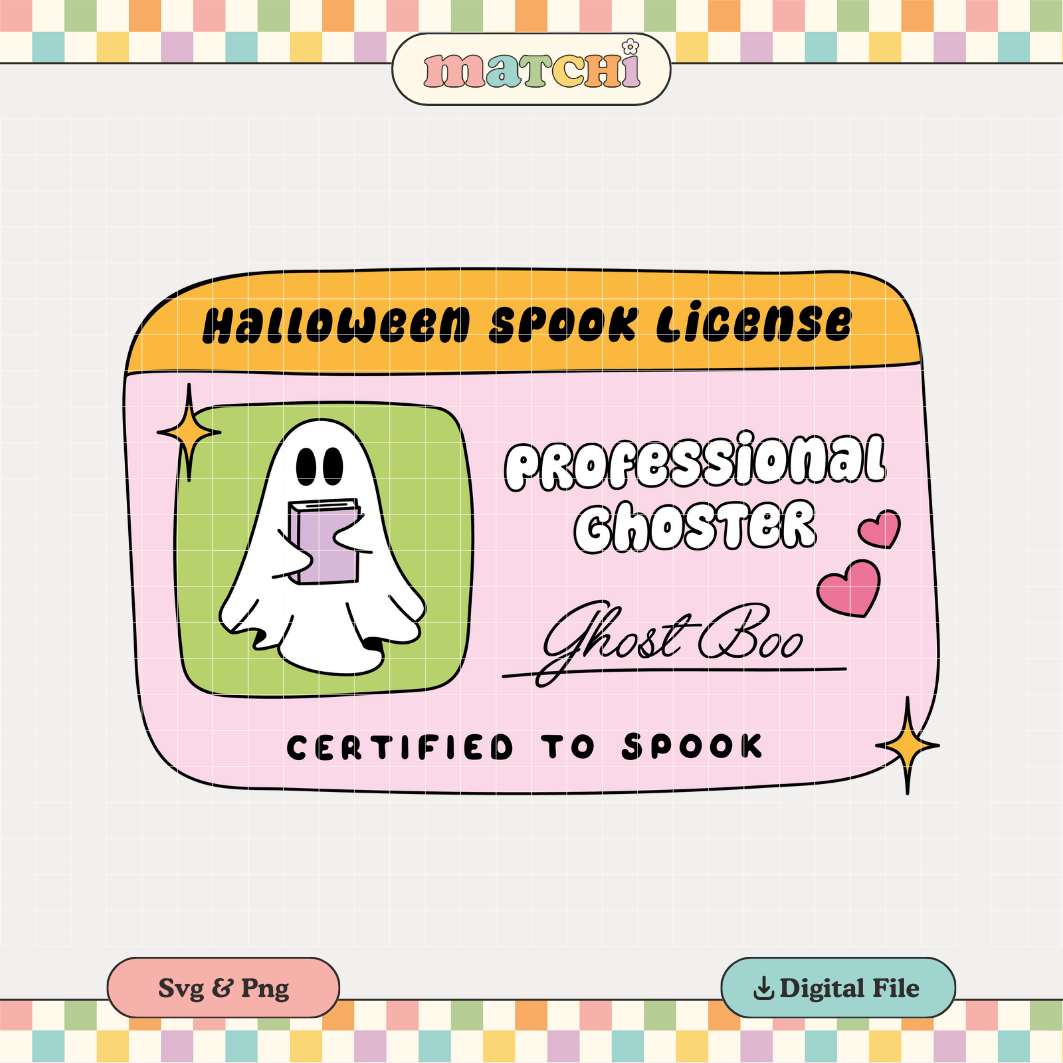 Halloween Spook License PNG SVG | Cute Ghost Sublimation | Halloween Tshirt Design