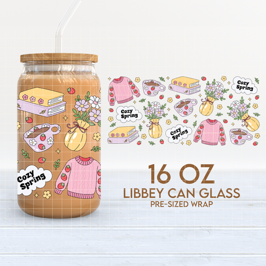 Cozy Spring | Soft Spring 16oz Cup Wrap PNG SVG