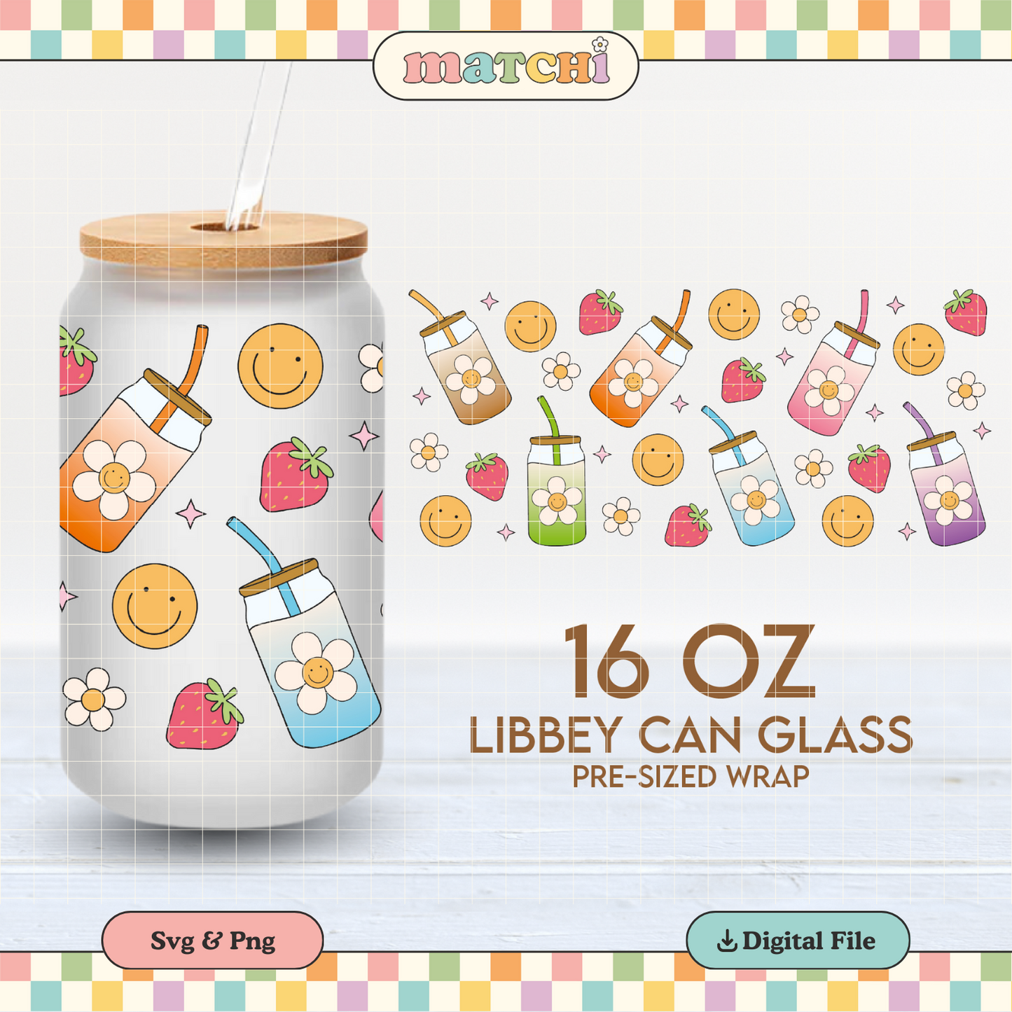 Coffee Lover Cup Wrap | 16oz Libbey Can Glass | Trendy Coffee PNG SVG
