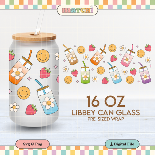 Coffee Lover Cup Wrap | 16oz Libbey Can Glass | Trendy Coffee PNG SVG