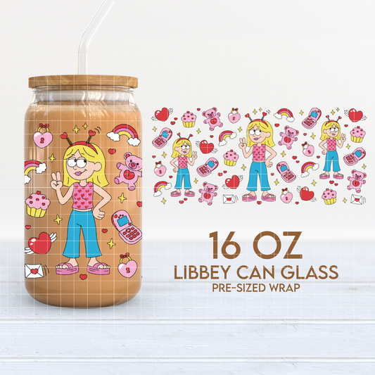 Lizzie in Love | Valentine's Day 16oz Cup Wrap PNG SVG