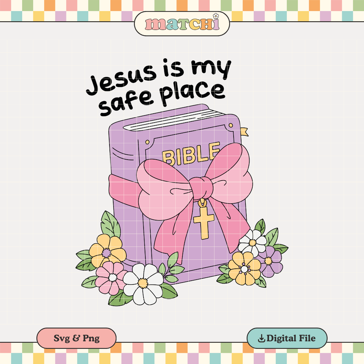 Jesus is My Safe Place | Jesus Girlie PNG & SVG