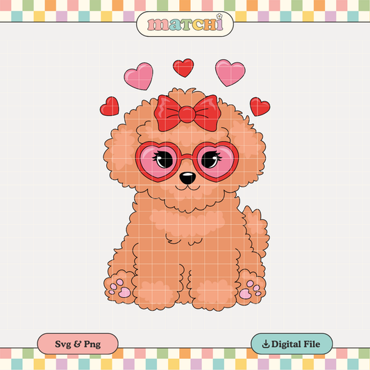 Goldendoodle Love PNG SVG | Valentine's Day Pets Sublimation | Puppy Tshirt Design