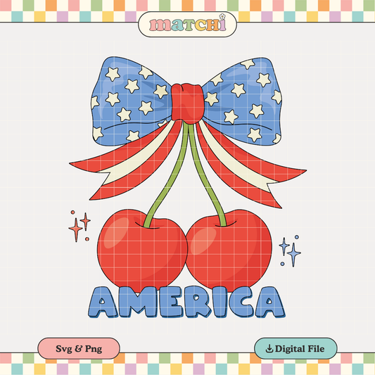 America Cherries | 4th of July PNG & SVG