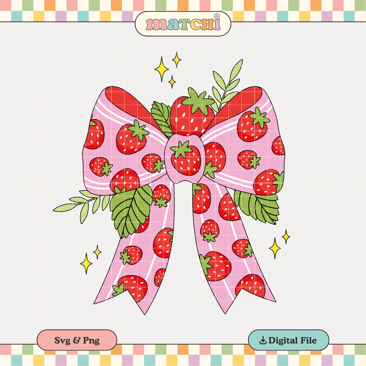 So Berry Sweet | Strawberry Bow PNG & SVG