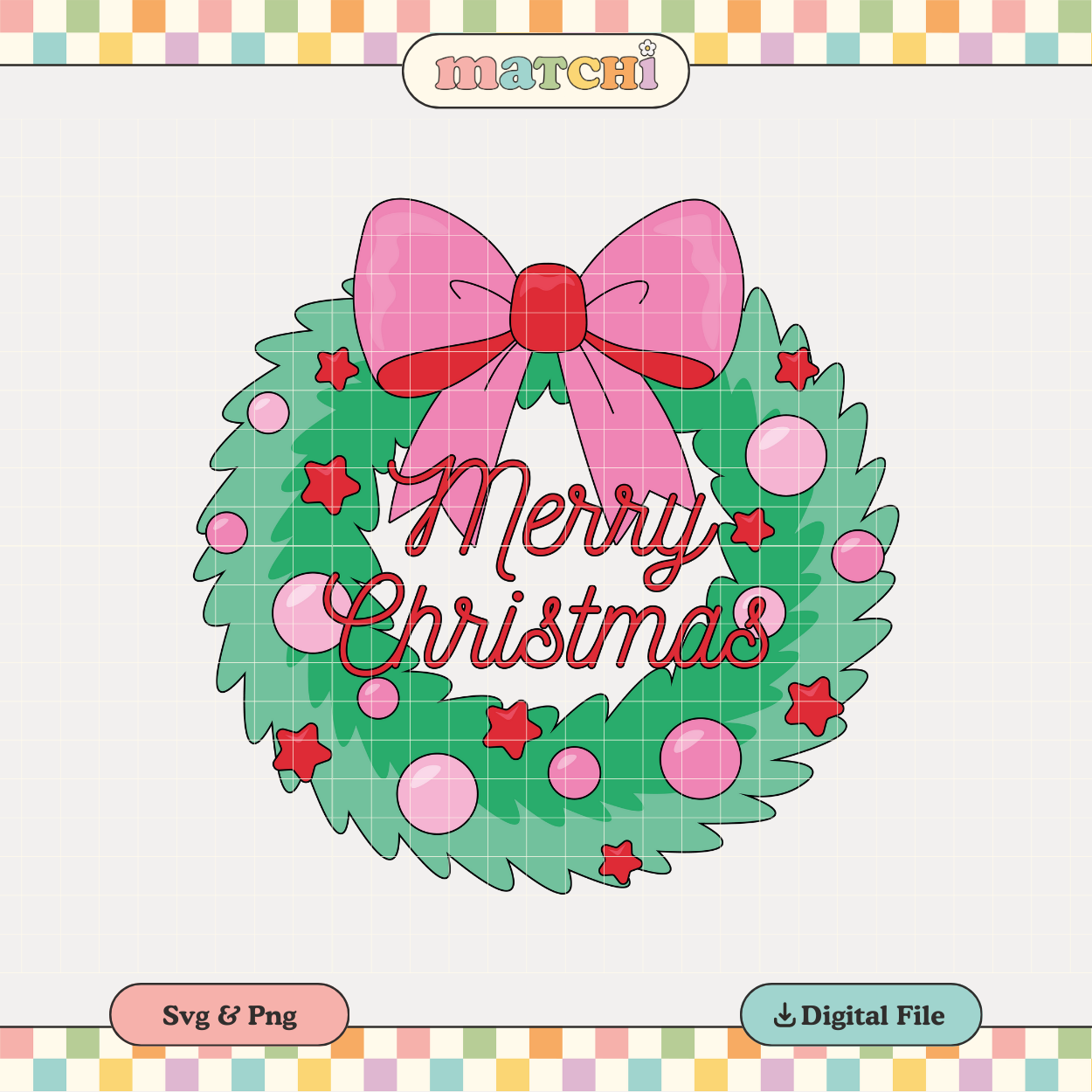 Merry Christmas | Girlie Christmas PNG & SVG