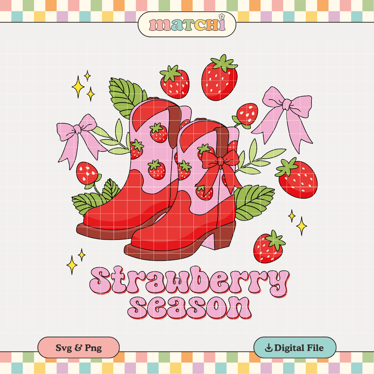 Strawberry Season | Strawberry Boots PNG & SVG
