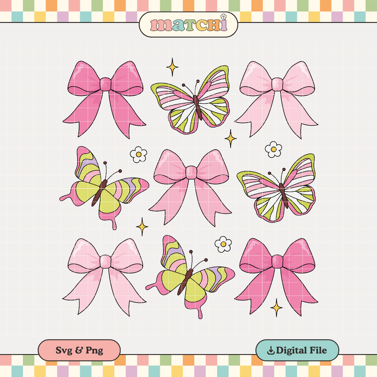 Butterflies & Bows | Spring PNG & SVG