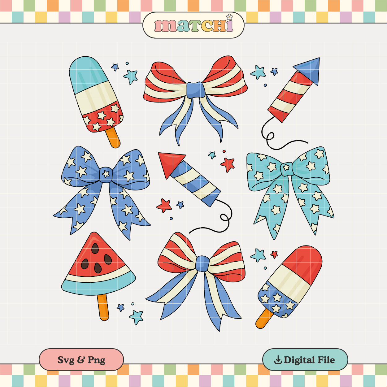 American Bows | 4th of July PNG & SVG