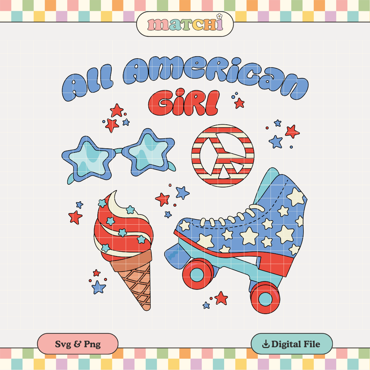 All American Girl | 4th of July PNG & SVG