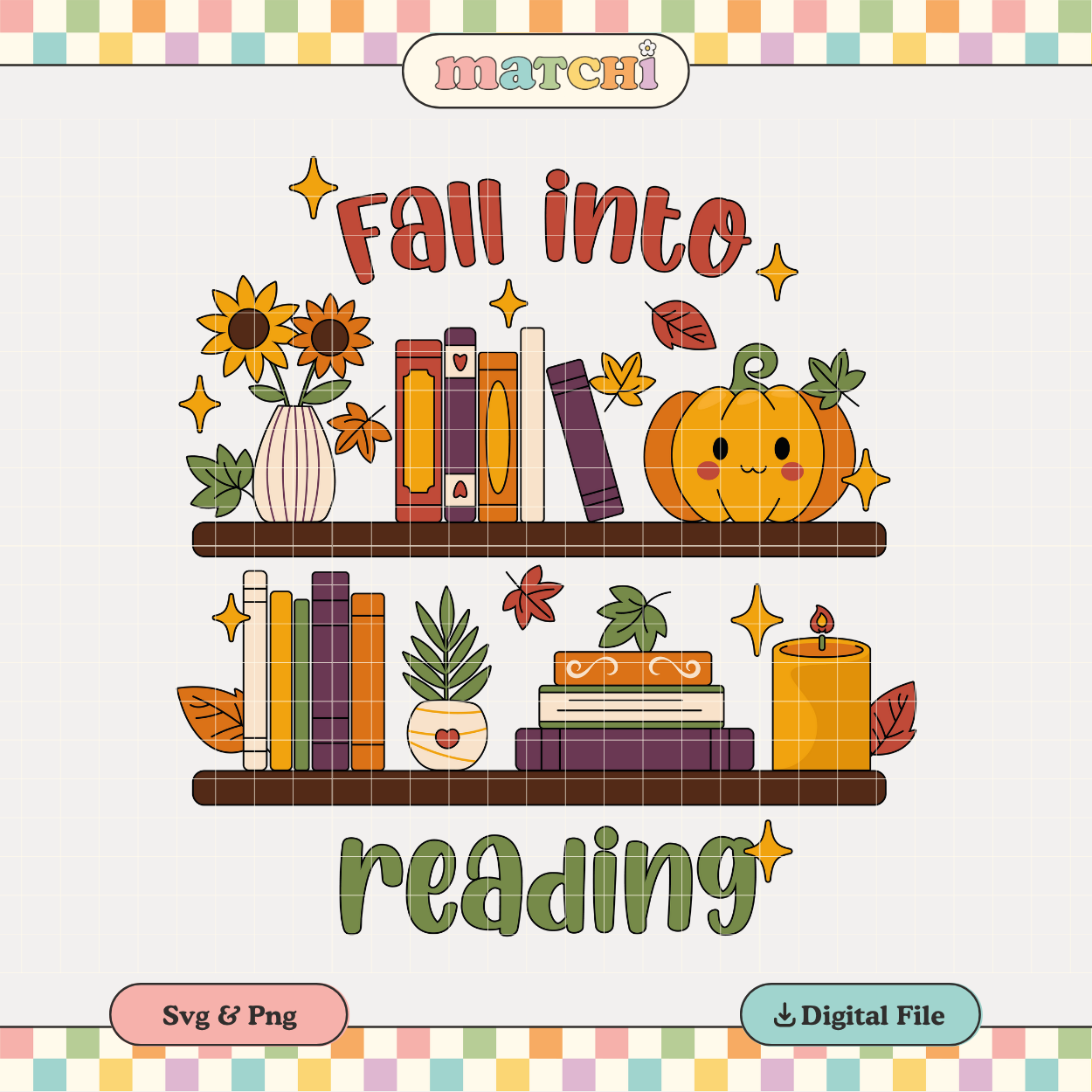 Fall into Reading | Bookish Autumn PNG & SVG