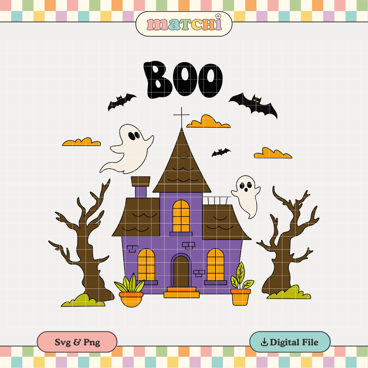 Boo - Haunted House | Spooky Plants PNG & SVG