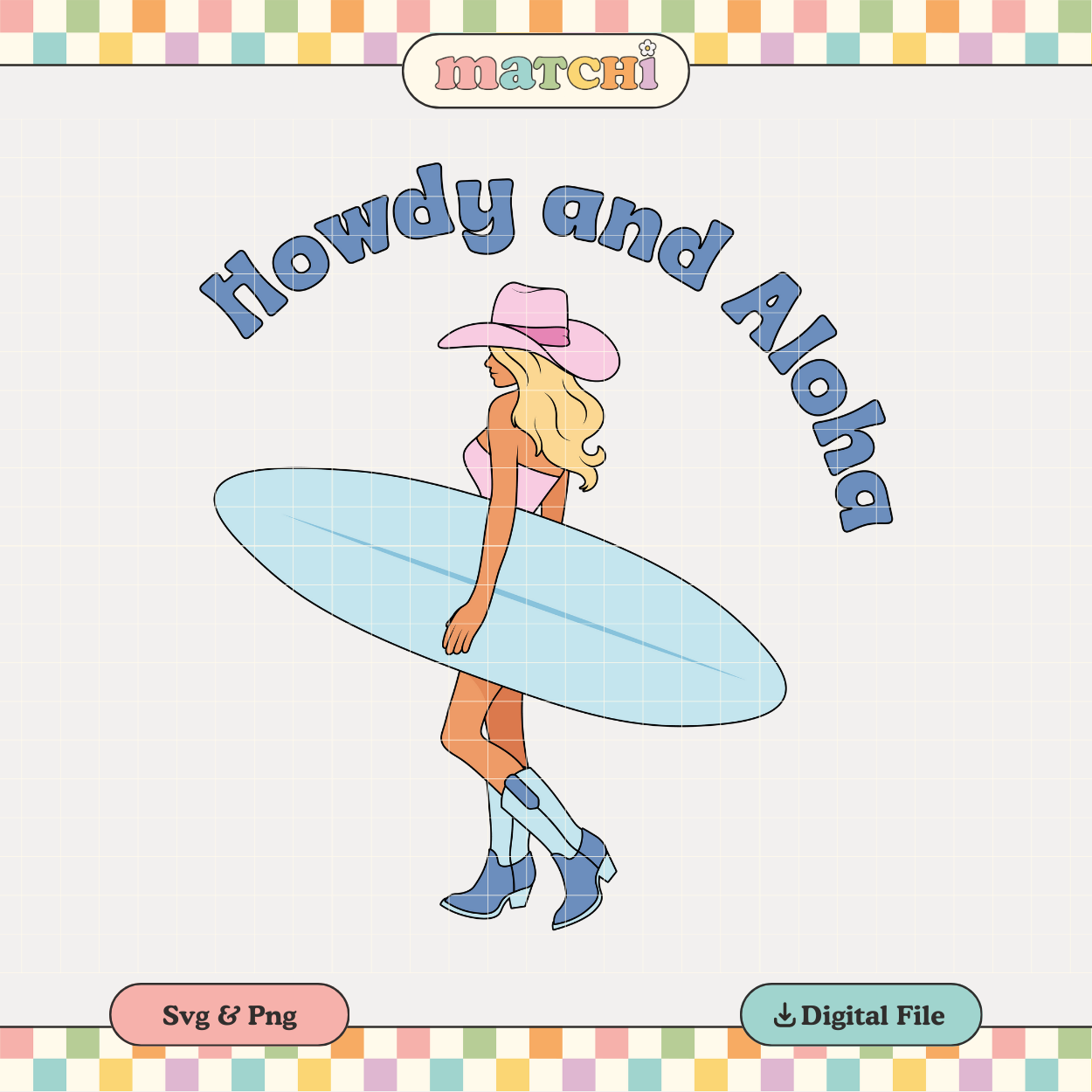 Howdy and Aloha | Coastal Cowgirl PNG & SVG