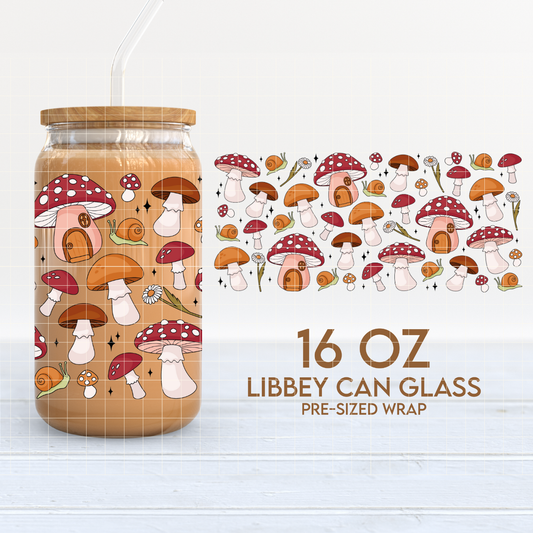 Mushrooms | Goblincore 16oz Cup Wrap PNG SVG