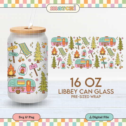 Little Escape | Camping 16oz Cup Wrap PNG SVG