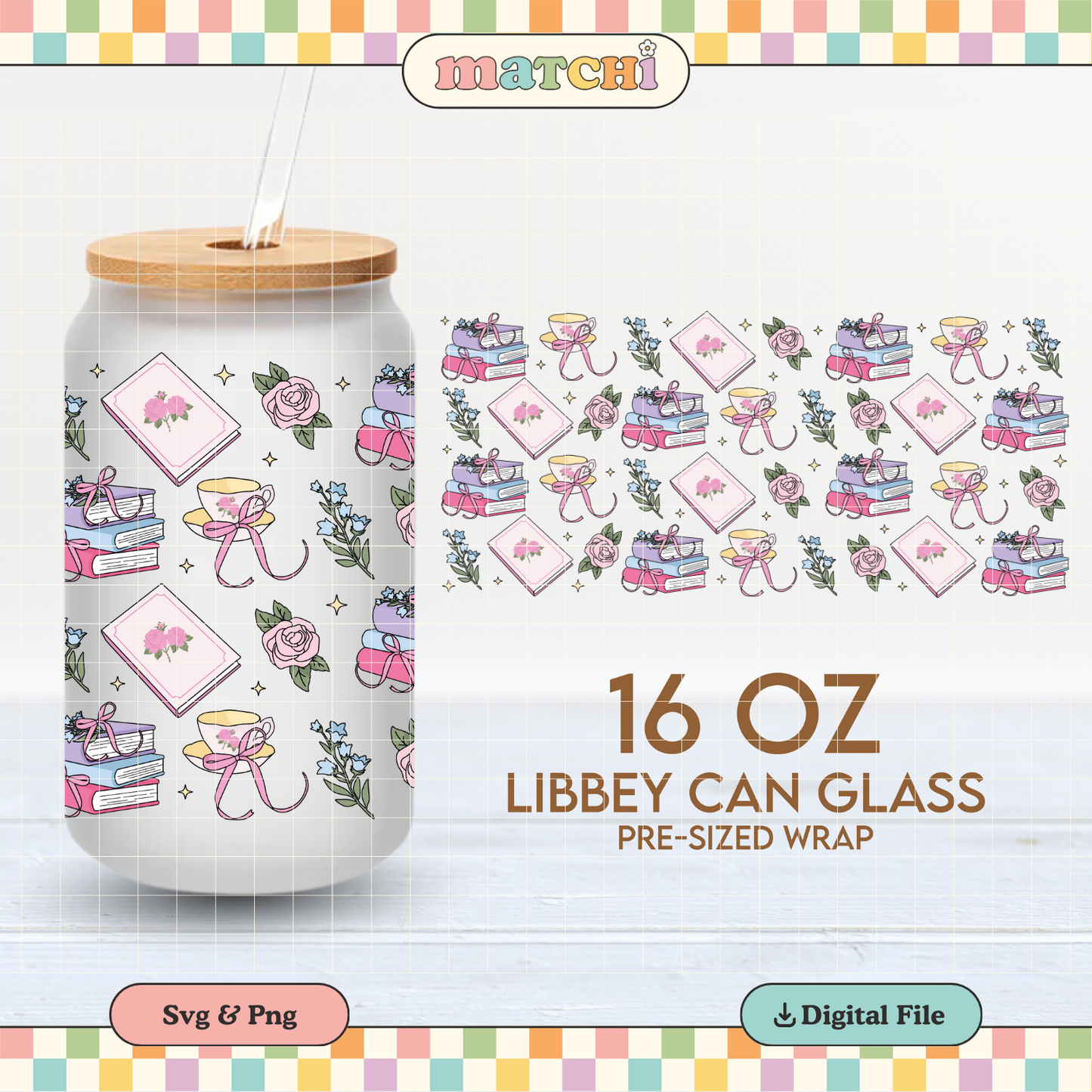 Romantasy Girl Cup Wrap | Romance Books 16oz Libbey Can Glass | Bookish PNG SVG