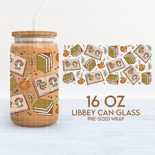 Enchanted Books | Goblincore 16oz Cup Wrap PNG SVG