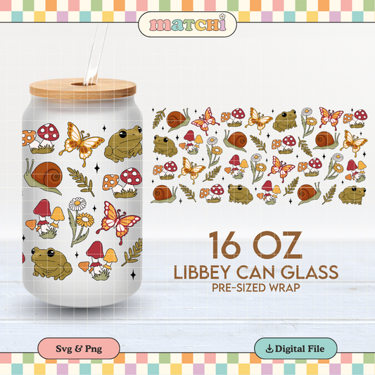 Forest Creatures | Goblincore 16oz Cup Wrap PNG SVG