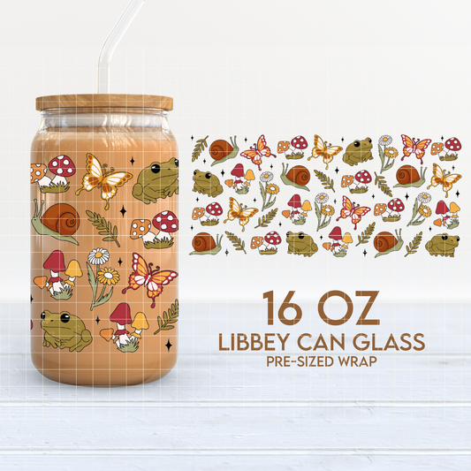 Forest Creatures | Goblincore 16oz Cup Wrap PNG SVG