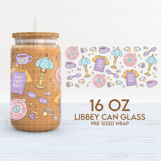 Thrift Finds | Thrifting 16oz Cup Wrap PNG SVG