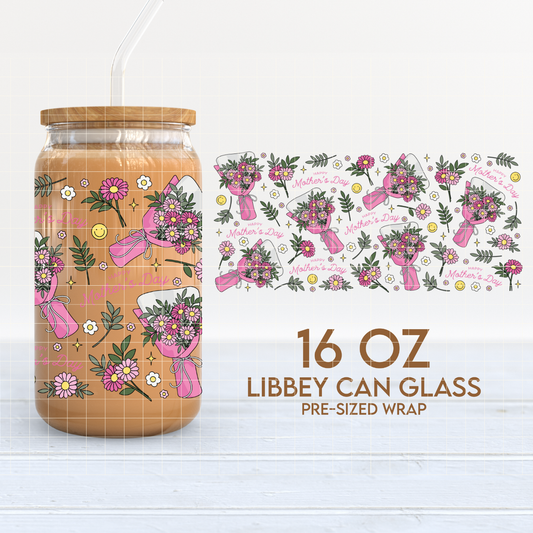 Mother's Day | Flower Bouquet 16oz Cup Wrap PNG SVG