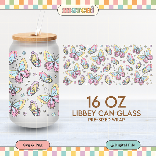 Butterflies | Spring 16oz Cup Wrap PNG SVG