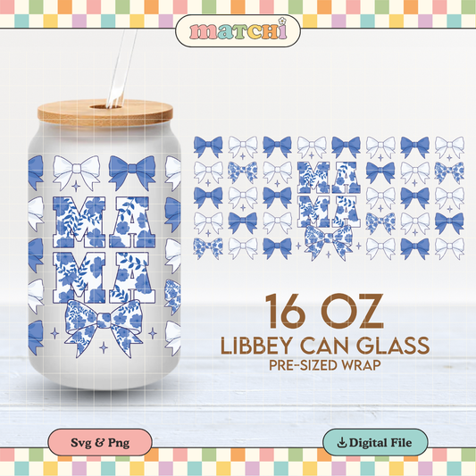 Mama & Bows | Mother's Day 16oz Cup Wrap PNG SVG