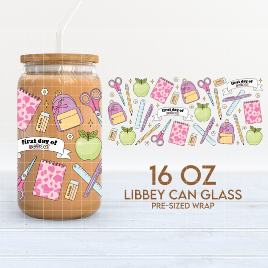 First Day of School | School 16oz Cup Wrap PNG SVG
