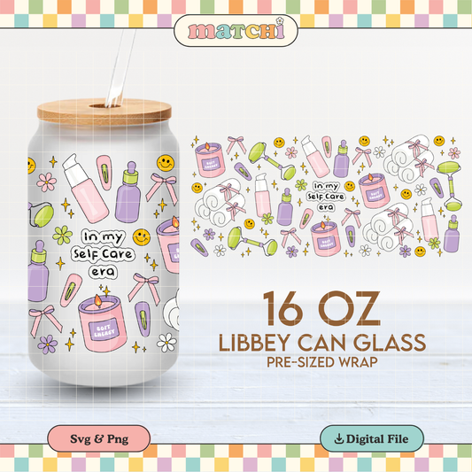 In my Self Care Era | Soft Girl 16oz Cup Wrap PNG SVG