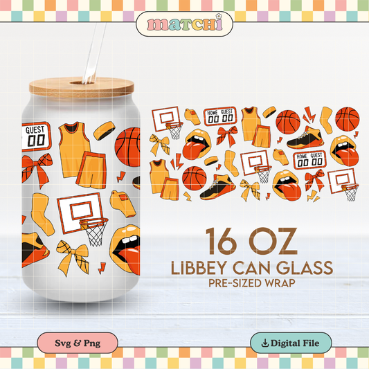 Basketball | Sports 16oz Cup Wrap PNG SVG