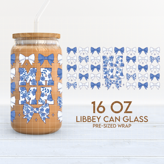 Mama & Bows | Mother's Day 16oz Cup Wrap PNG SVG