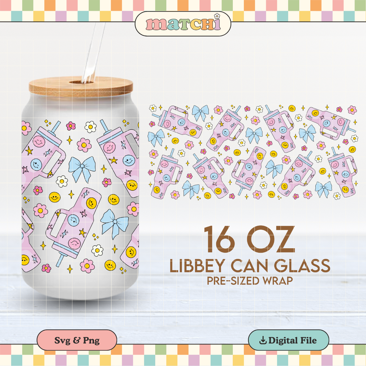 Stan Cups & Bows | Cute 16oz Cup Wrap PNG SVG