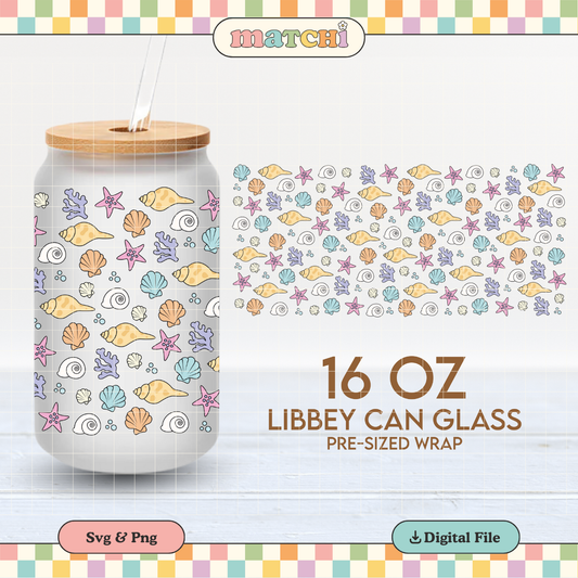 Tiny Seashells | Summer 16oz Cup Wrap PNG SVG