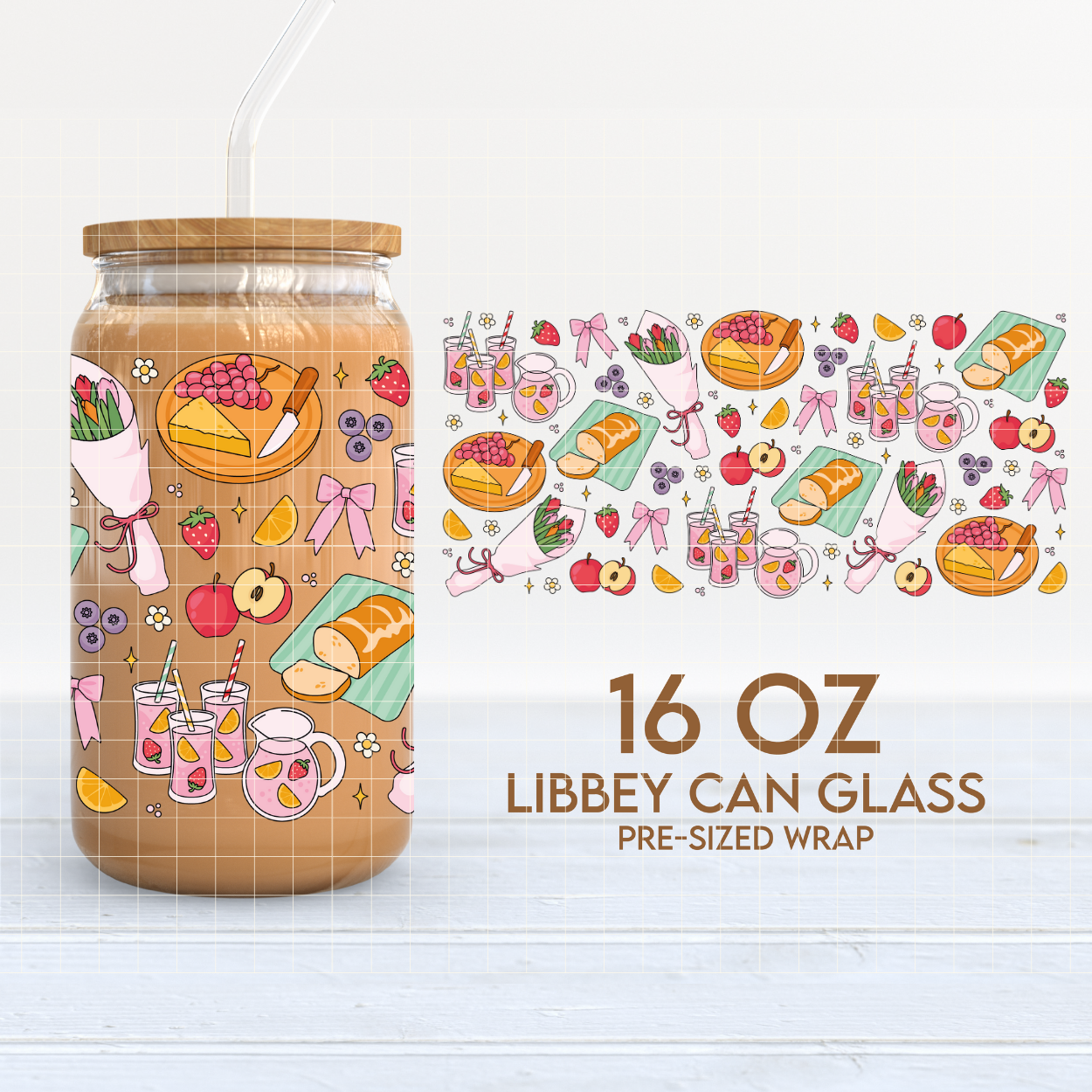 Picnic & Lemonade | Summer 16oz Cup Wrap PNG SVG