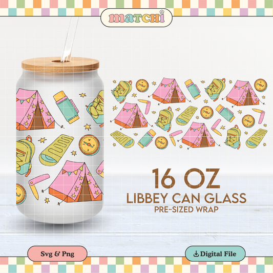 Camp Therapy | Camping 16oz Cup Wrap PNG SVG