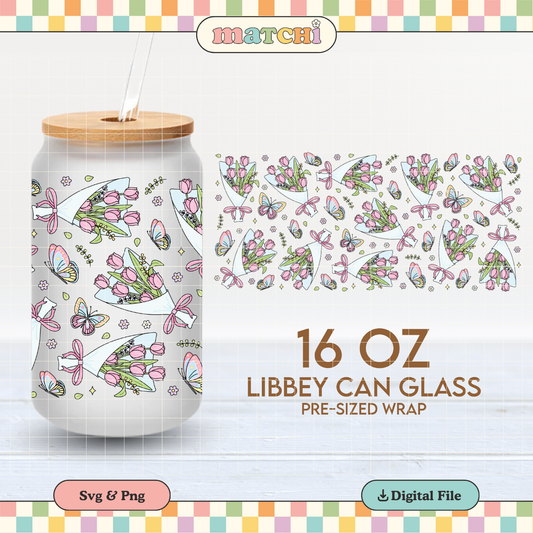 Tulip Bouquet | Spring 16oz Cup Wrap PNG SVG