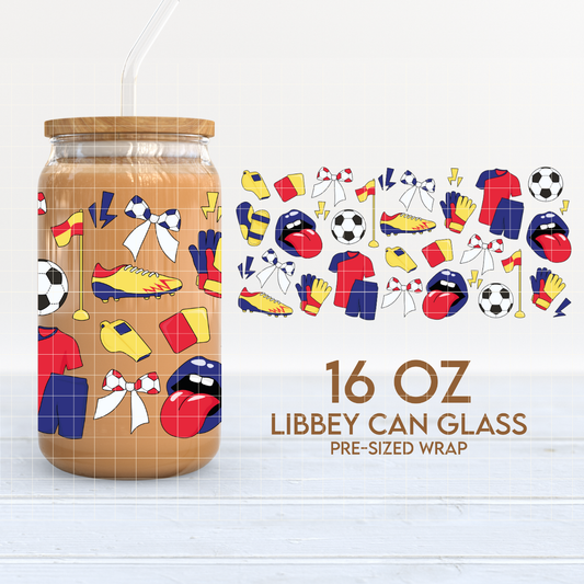 Soccer | Sports 16oz Cup Wrap PNG SVG