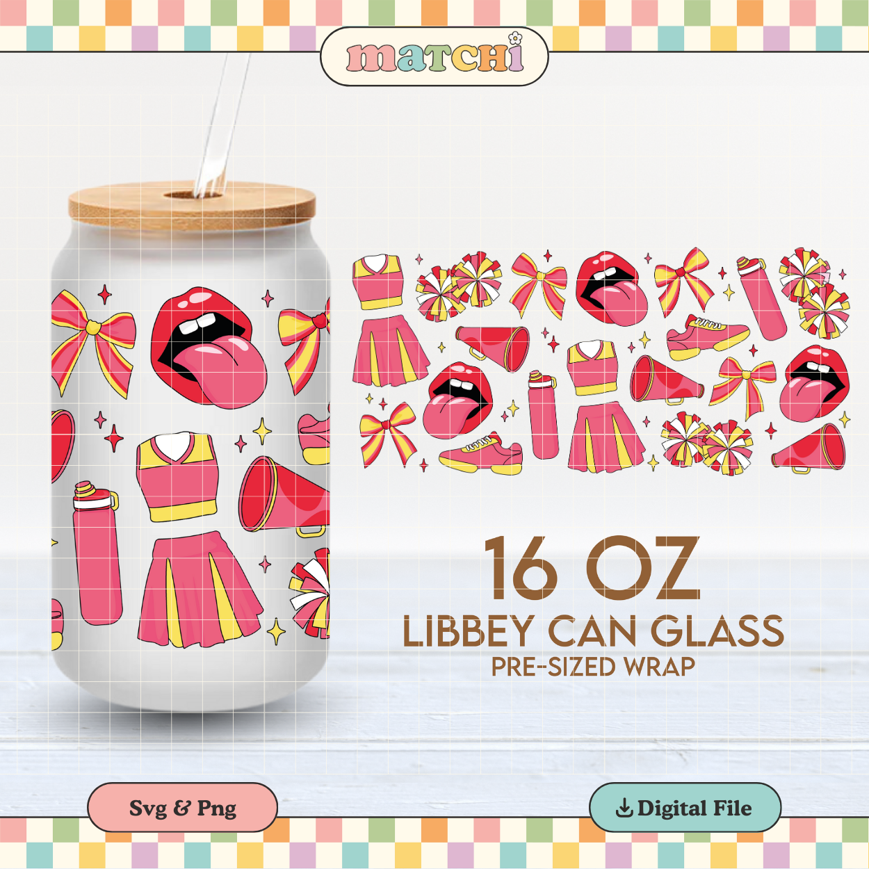 Cheerleading | Cheer 16oz Cup Wrap PNG SVG