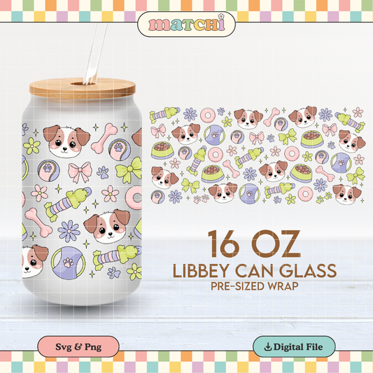 Cute Dog Things 16oz Cup Wrap PNG SVG
