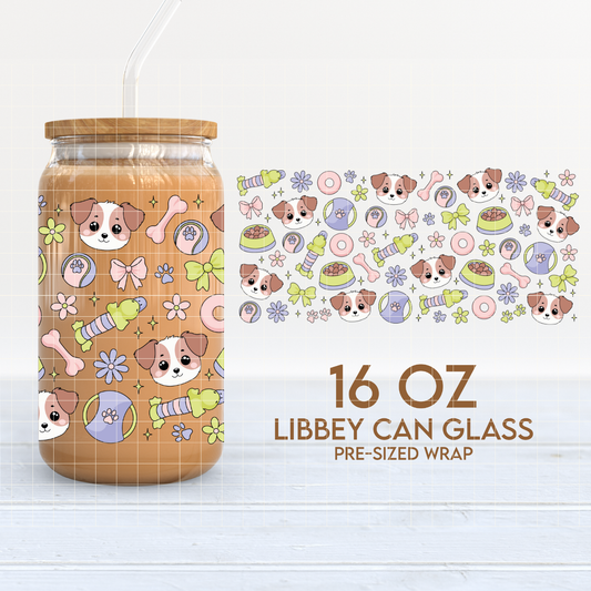 Cute Dog Things 16oz Cup Wrap PNG SVG