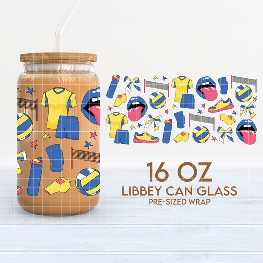 Volleyball | Sports 16oz Cup Wrap PNG SVG