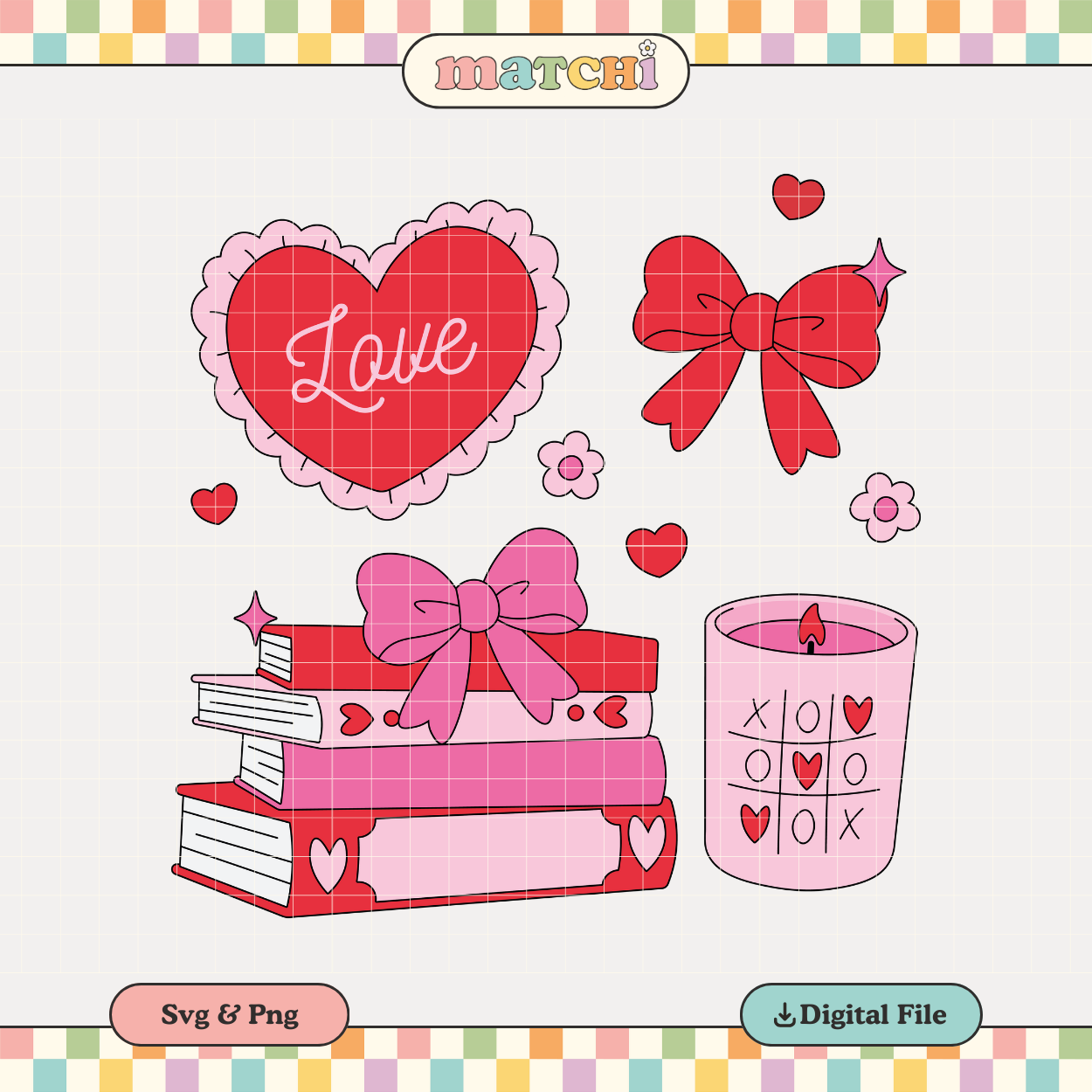 Bookish Valentines | Valentine's Day PNG & SVG