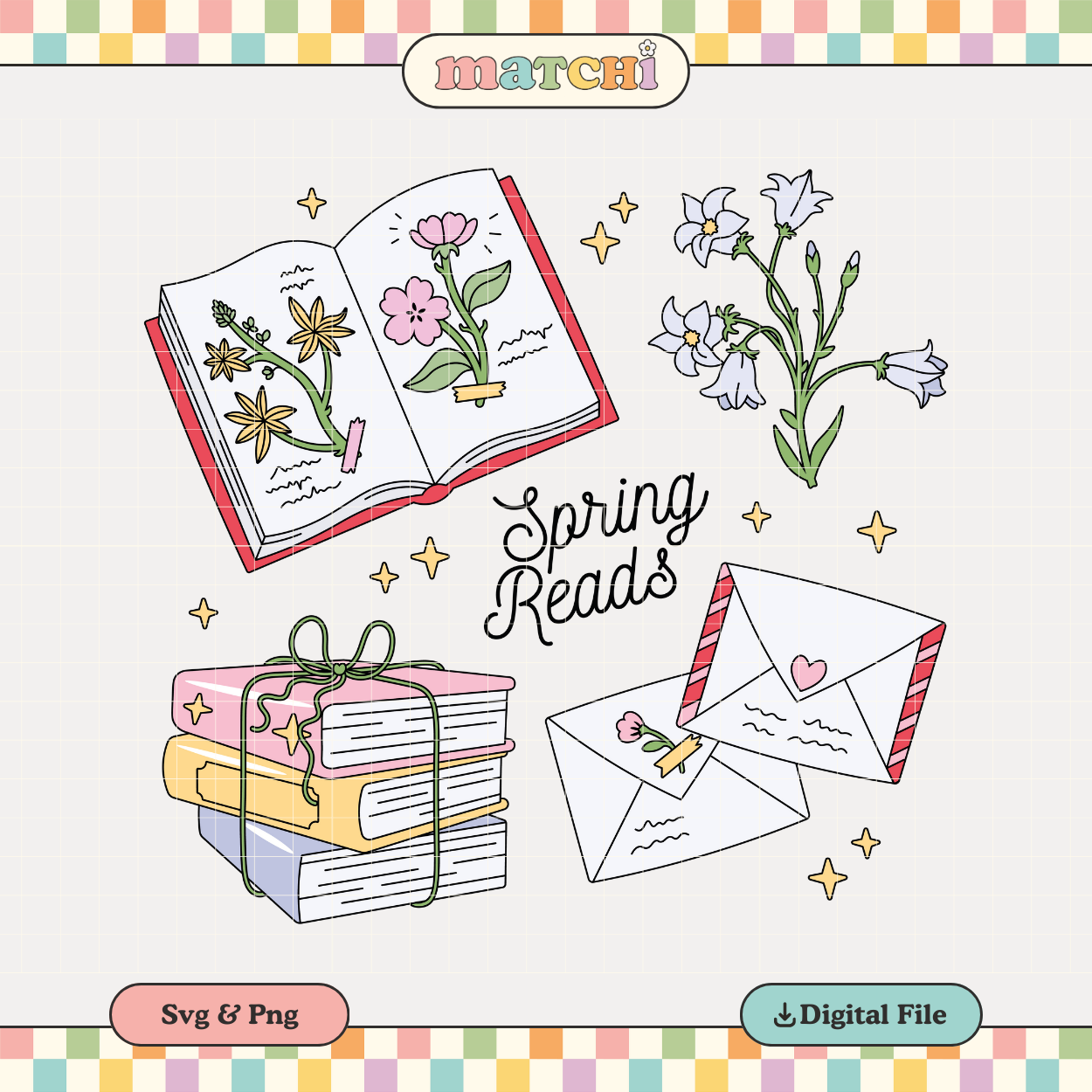 Spring Reads | Soft Spring PNG & SVG