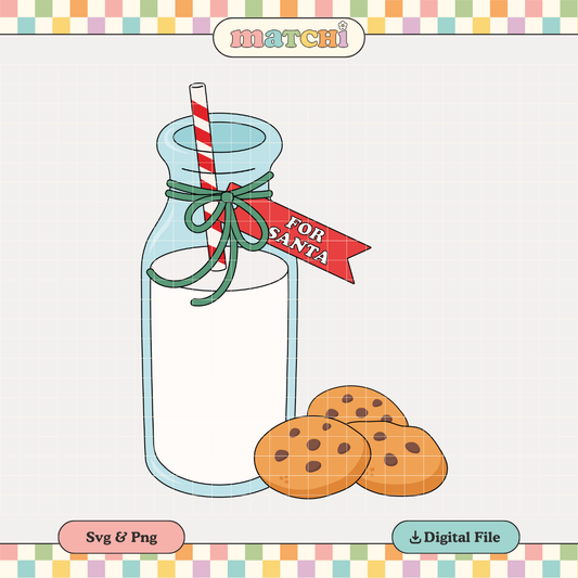 Milk & Cookies for Santa PNG SVG | Christmas Sublimation | Santa Claus Tshirt Design