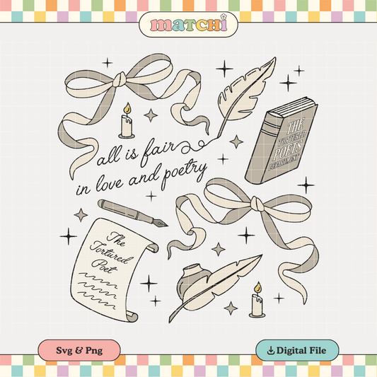 The Tortured Poets Dept PNG SVG | Love & Poetry Sublimation | Trendy T shirt Design