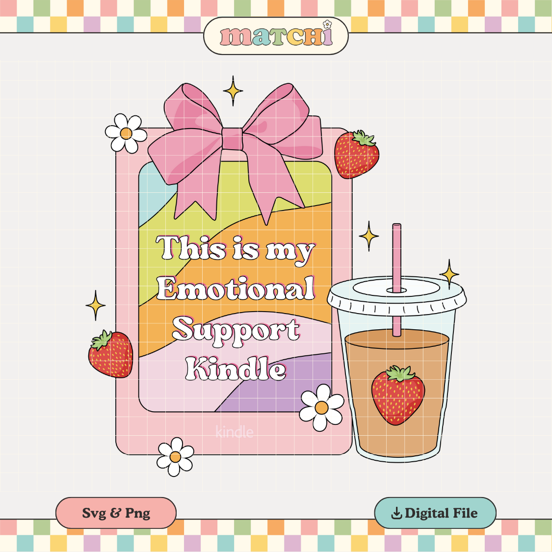 Emotional Support Kindle PNG SVG | Bookish Girl Sublimation | Kindle Girl Tshirt Design
