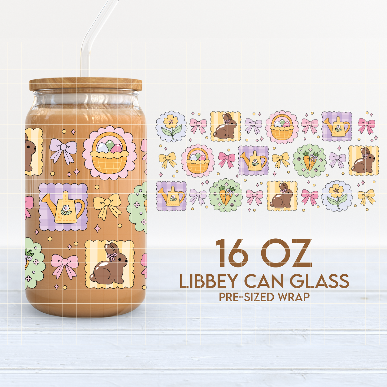 Spring Collage | Soft Spring 16oz Cup Wrap PNG SVG