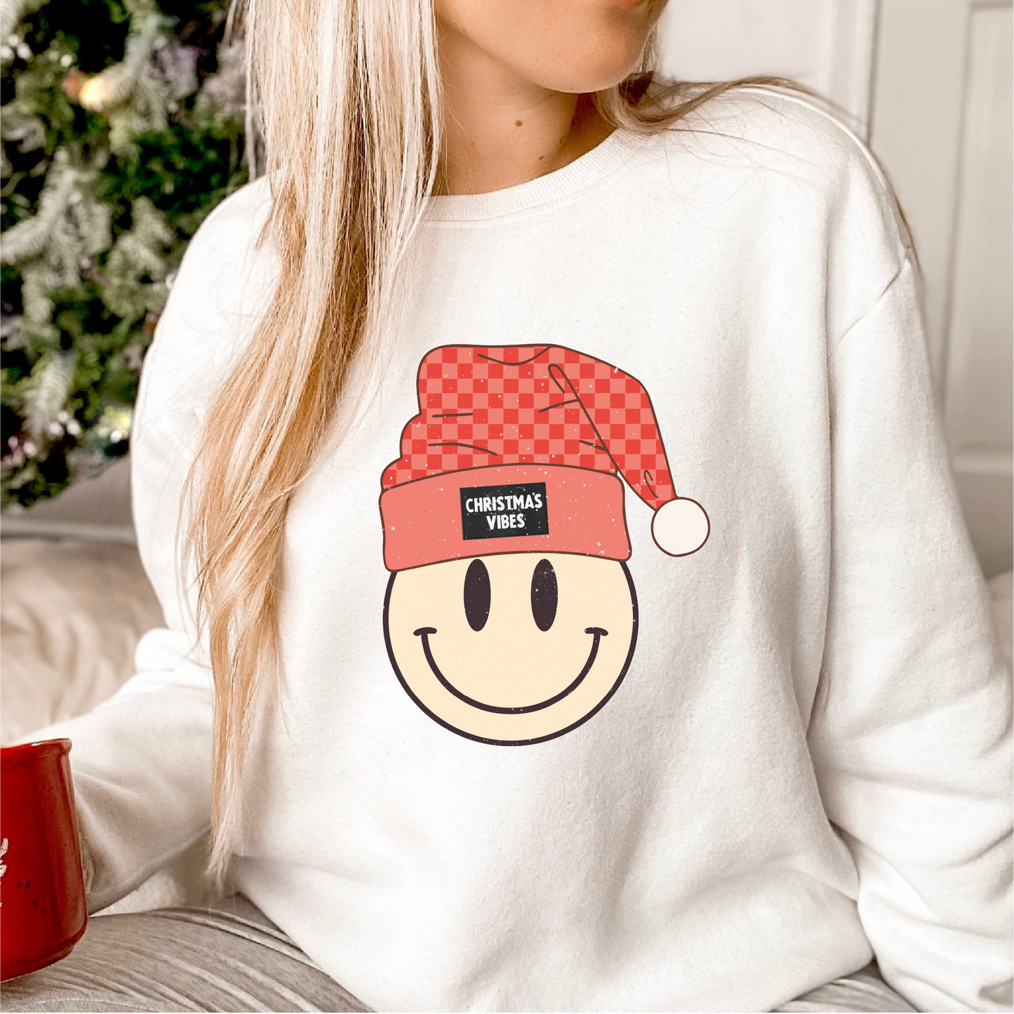 Christmas Beanie Smile PNG | Christmas Vibes Sublimation | Funny Retro T shirt Design