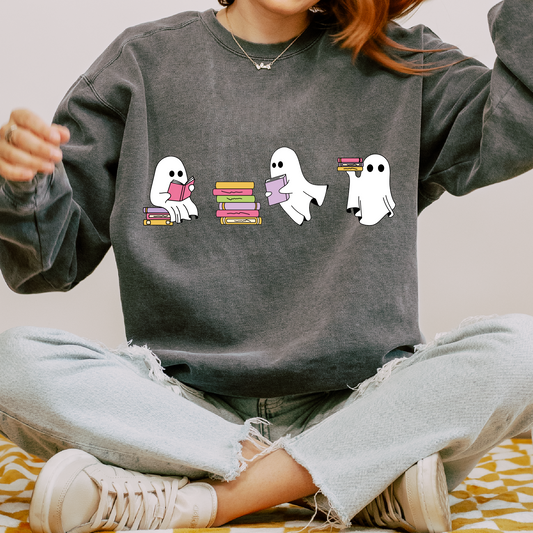 Bookish Ghosts PNG SVG | Cute Spooky Ghosts Sublimation | Halloween Tshirt Design